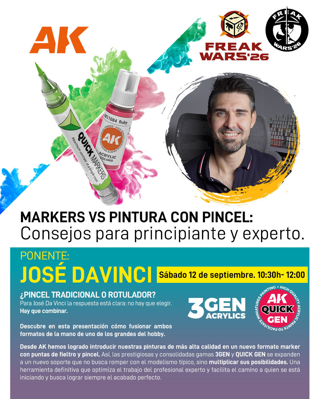 Markers vs Pintura con pincel  (José Davinci) 