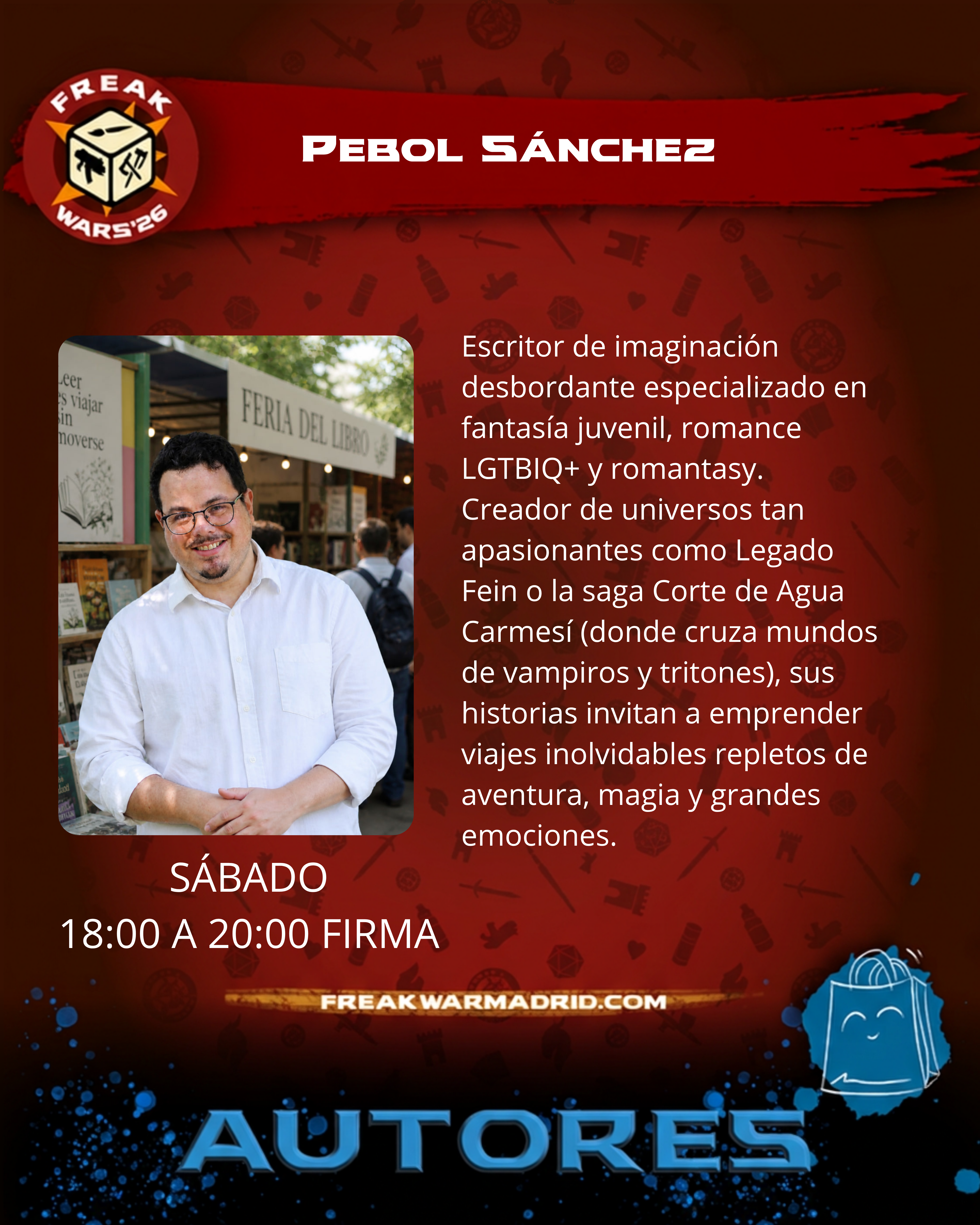 Firma de libros: Corona de oro negro y rubíes de Pebol Sánchez